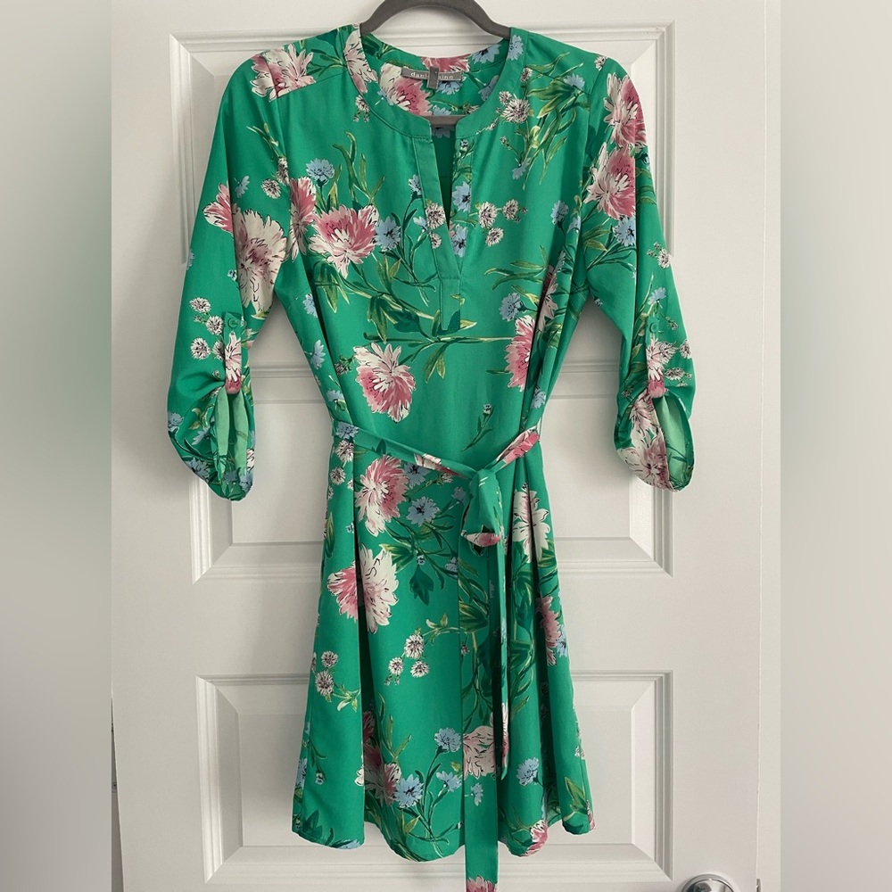 Daniel Rainn Green Floral Long Sleeve Dress